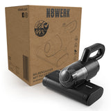 N8WERK Milbensauger mit Pulsrolle Midnight Black zur effektiven Milbenentfernung und UV-C-Desinfektion von Matratzen und Textilien.