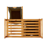 LUMALAND Bambus Wäschekorb mit 2 ausziehbaren Wäschesäcken, oliv, 73x64x33 cm, wasserabweisend und platzsparend.