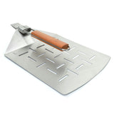 LANDMANN Selection Pizzastein-Set klappbarer Edelstahl-Pizzaheber mit Bambusgriff für Grill und Backofen.