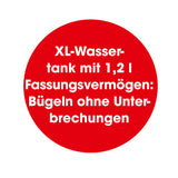 CLEANmaxx Dampfbügelstation petrol/weiß mit XL-Wassertank 1,2 l für unterbrechungsfreies Bügeln und stufenlose Temperaturregulierung.