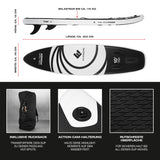 FitEngine Trip SUP-Board Set (Allrounder) 10' mit Kajak-Sitz, LED-Beleuchtung, Action-Cam-Halterung und rutschfester Oberfläche.