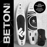 FitEngine Trip SUP-Board Set (Allrounder) - 10'8'' Beton, aufblasbares Board in Beton-Optik mit Carbon-Paddel und Zubehör.