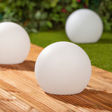 EASYmaxx Solar-Dekokugel - Farbwechsel - weiß, solarbetrieben, witterungsbeständig, mit Erdspieß für Garten und Terrasse.