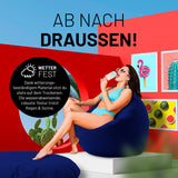 LUMALAND Sitzsack Drops (300 L) Dunkelblau, wetterfest, leicht, komfortabel für In- & Outdoor, robuste, wasserabweisende Oberfläche