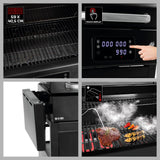 LANDMANN VOLTRIS Elektro-Grillwagen Schwarz mit Touchdisplay, 2 Heizelementen, 59x40,5 cm Grillfläche und Fleischthermometern.