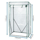 Hoberg Folien-Gewächshaus 100 x 50 x 158/170 cm mit stabilem Rahmen, lichtdurchlässiger PE-Folie und großem Reißverschluss.