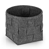 N8WERK Filz-Aufbewahrungskorb S - 24 x 24 x 24 cm - Dunkelgrau, moderner, faltbarer Filzkorb im Scandi Style, vielseitig und platzsparend.