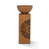 EASYmaxx LED-Dekosäule mit Planzschale Rost-Optik Mandala, 59 cm, dekorative LED-Säule mit Mandala-Design und Pflanzschale.