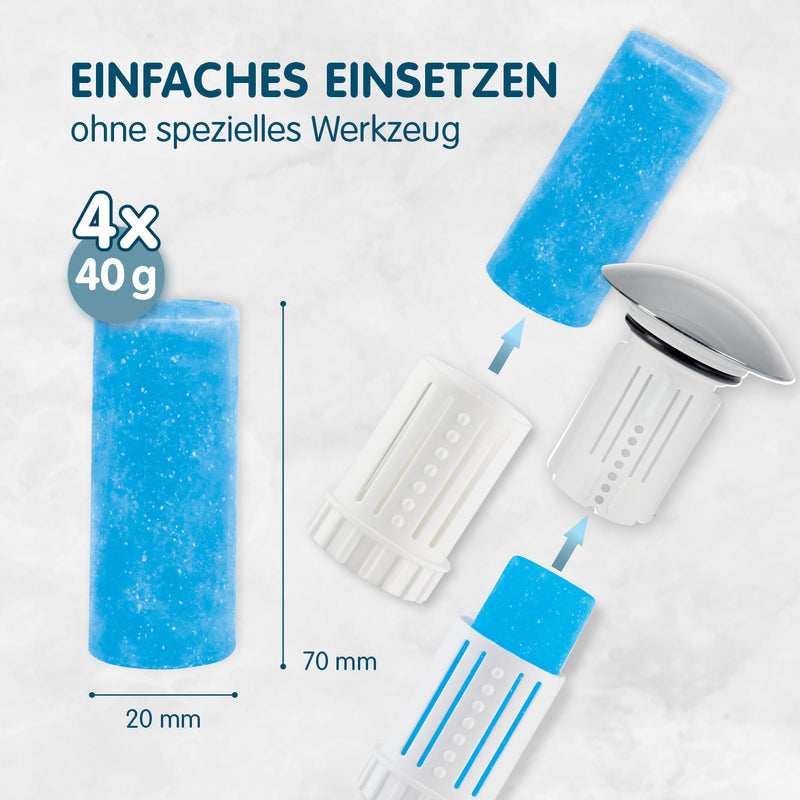 Abfluss-Fee Waschbecken 4x Duftstein Meeresbrise