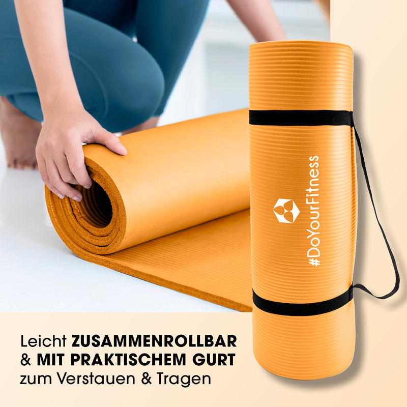 #DoYourFitness Fitnessmatte - In- & outdoor - Yoga, Gymnastik & Co. - 183 x 61 x 1,5 cm - Orange