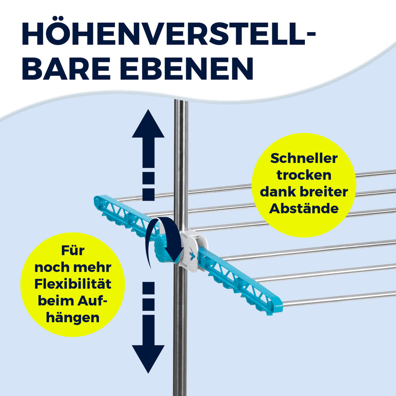 EASYmaxx Elektro-Wäscheständer 900 mit Rollen, 2 Etagen & 2 Bügel-Seitenflügeln