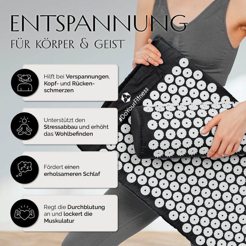DoYourFitness Akupressur-Set Jimuta - 20 x 20 x 42 cm - schwarz