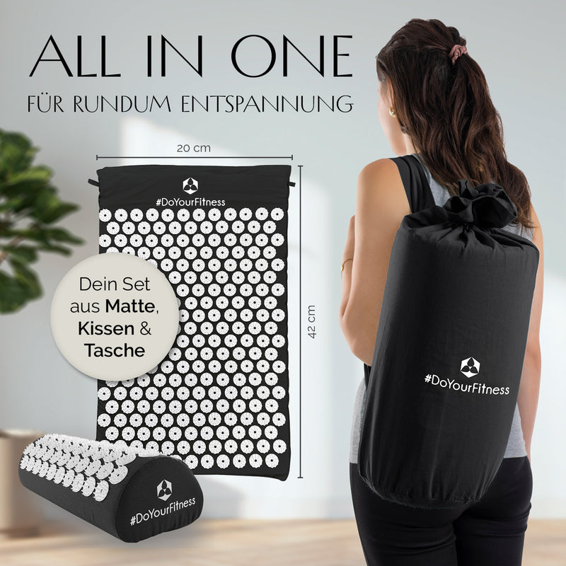 DoYourFitness Akupressur-Set Jimuta - 20 x 20 x 42 cm - schwarz