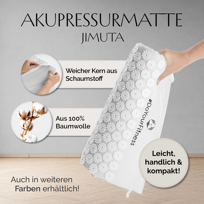 DoYourFitness Akupressur-Set Jimuta 20x20x42 cm weiß mit weichem Schaumstoffkern und 100% Baumwolle, leicht und kompakt.