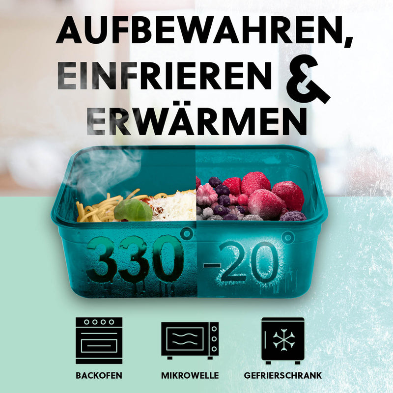 GOURMETmaxx Frischhaltedosen Klick-it 14-tlg. - smaragd/transparent