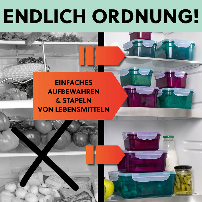 GOURMETmaxx Frischhaltedosen Klick-it 14-tlg. - smaragd/transparent