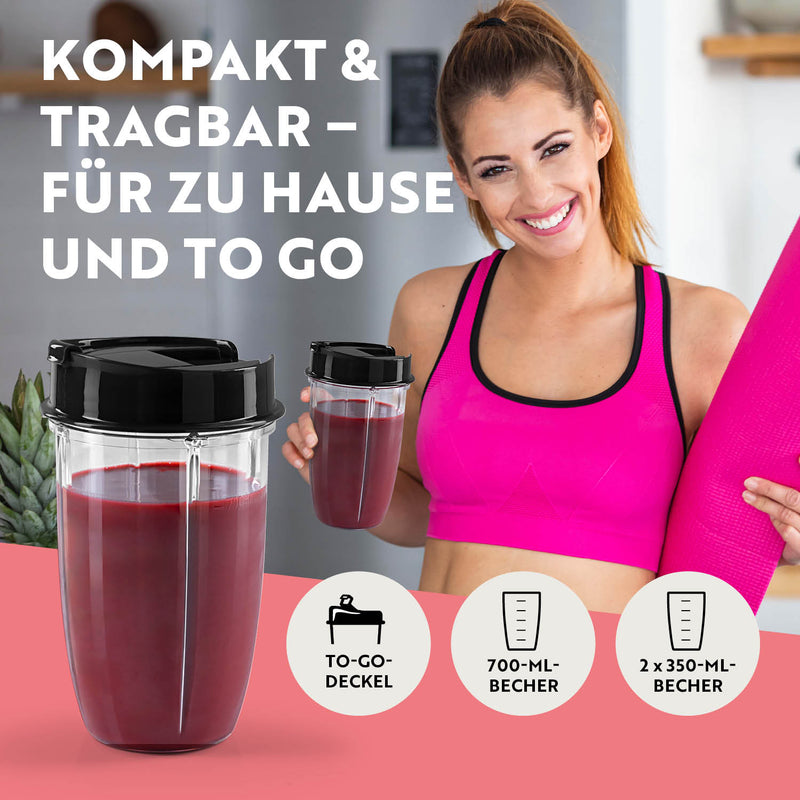 GOURMETmaxx Nutrition Mixer Deluxe 11-tlg. - Edelstahl/schwarz