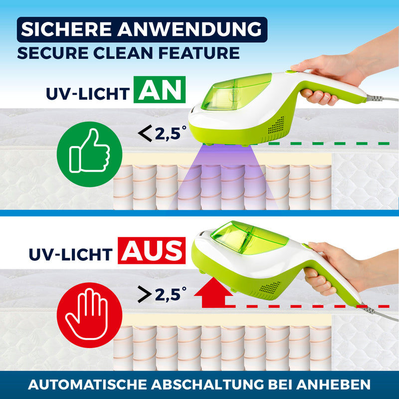 CLEANmaxx Milbensauger Vibration mit UV-C-Licht - entfernt 99,9 % alle TV-Werbung unser Original CLEANmaxx Milbensauger Vibration mit UV-C-Licht - entfernt 99,9 % alle TV-Werbung unser Original