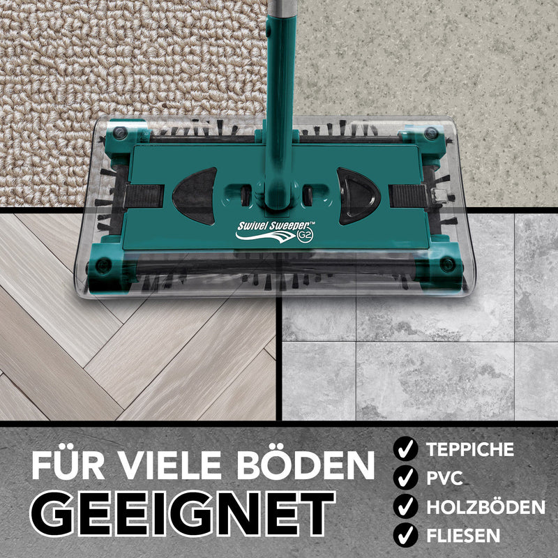 Swivel Sweeper G 2 Akkubesen kabellos - Bodenfeger mit rotierenden Bürsten - Smaragd