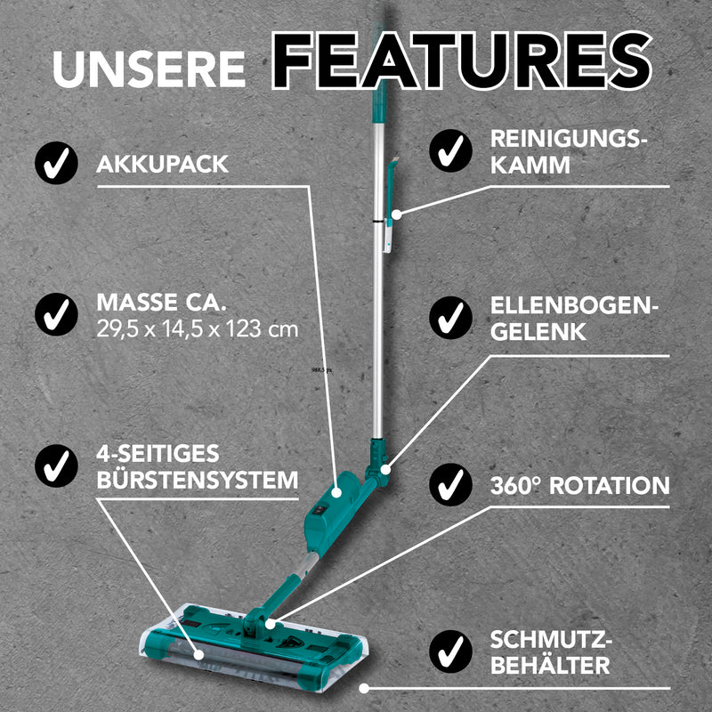 Swivel Sweeper G 2 Akkubesen kabellos - Bodenfeger mit rotierenden Bürsten - Smaragd