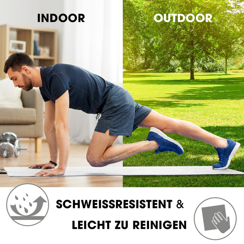 #DoYourFitness Fitnessmatte - In- & outdoor - Yoga, Gymnastik & Co. - 190 x 100 x 1 cm - Weiß