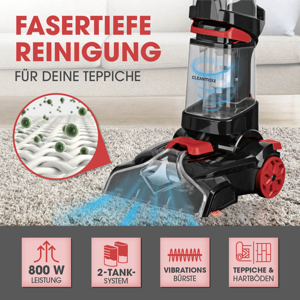 CLEANmaxx Teppichreiniger - waschen, reinigen & absaugen - für Teppiche & Läufer