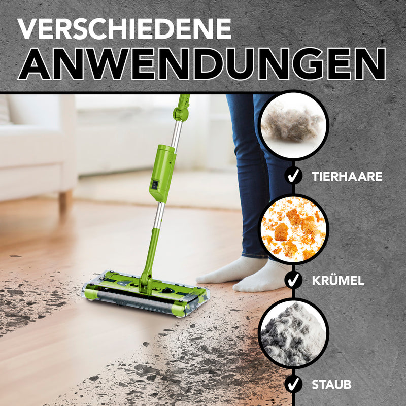 Swivel Sweeper G 2 Akkubesen kabellos - Bodenfeger mit rotierenden Bürsten - Limegreen