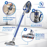 CLEANmaxx Akku-Zyklonstaubsauger kabellos 2in1 Hand- & Bodensauger mit Aluminium-Rohr, leicht entleerbarem Staubbehälter und elektrischer Bodendüse.
