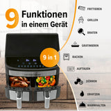 GOURMETmaxx Doppelkammer-Heißluftfritteuse 2x3,5L - Timer, 10 Programme - 2400 W