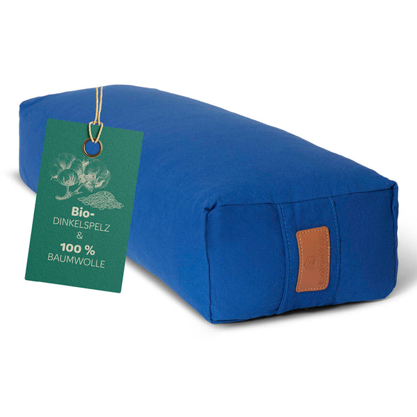 #DoYourYoga Yoga-Bolster Paravati - gefüllt mit Bio-Dinkelspelz - 67 x 22 x 13 cm - Navyblau