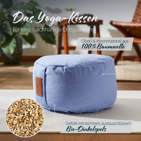 #DoYourYoga  Yoga-Kissen Vishnu - gefüllt mit Bio-Dinkelspelz - Rund 30 x 30 x 15 cm - Lavendel