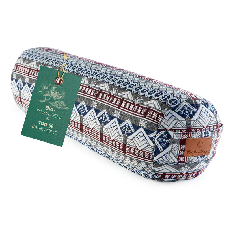 #DoYourYoga Yoga-Bolster Tarik - gefüllt mit Bio-Dinkelspelz - 68 x 22 x 22 cm - Style 19