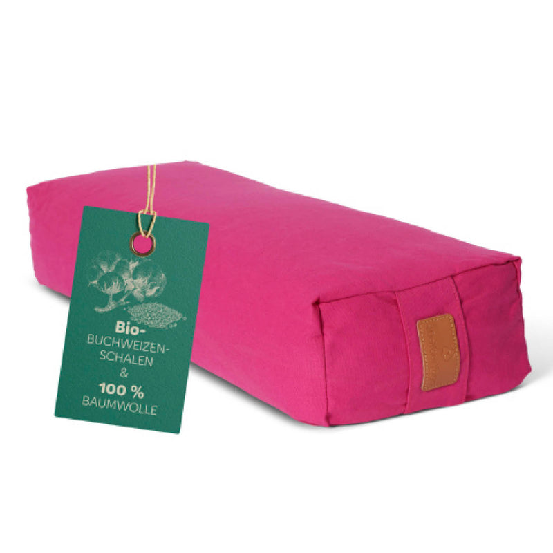 #DoYourYoga Yoga-Bolster Paravati - gefüllt mit Bio-Buchweizenschalen - 67 x 22 x 13 cm - Pink