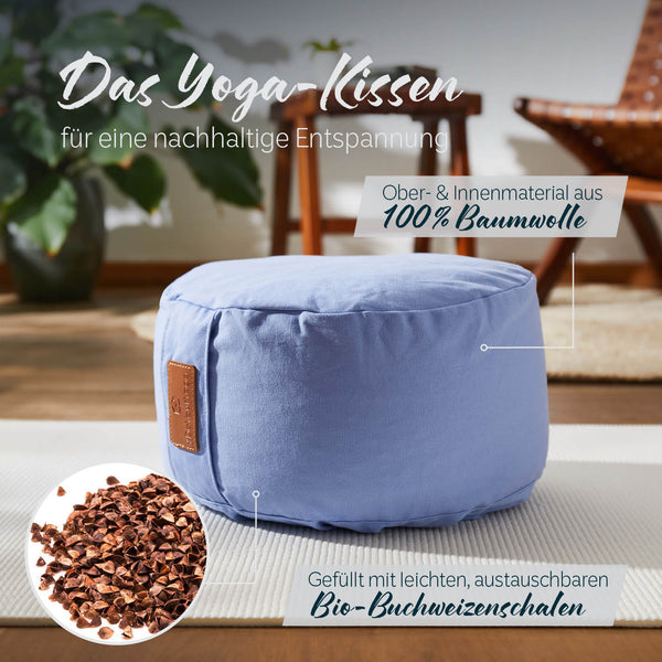 #DoYourYoga  Yoga-Kissen Vishnu - gefüllt mit Bio-Buchweizenschalen - Rund 30 x 30 x 15 cm - Lavendel