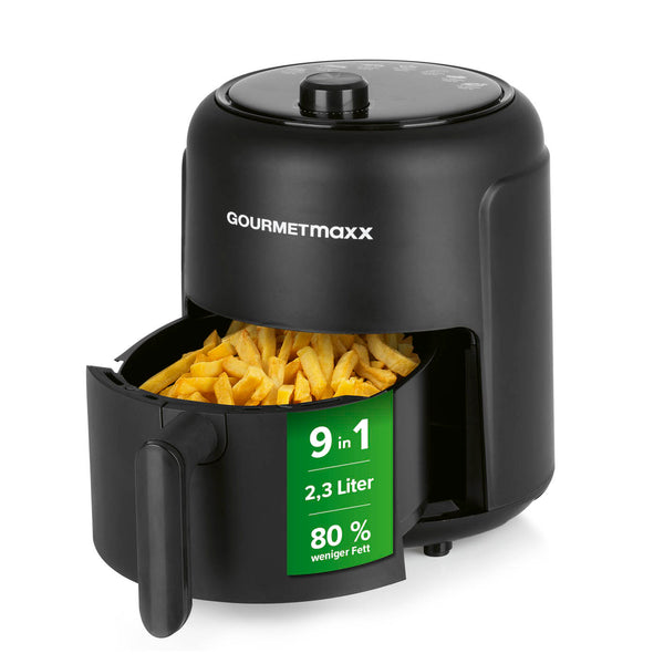 GOURMETmaxx Heißluftfritteuse, 2,3 l - 9 Funktionen, 1000 W - fettarm frittieren