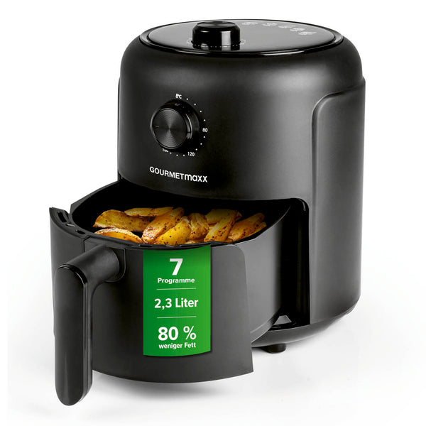 GOURMETmaxx Heißluftfritteuse mit 2,3 l & 1000 Watt - inkl. Timer & 8 Funktionen