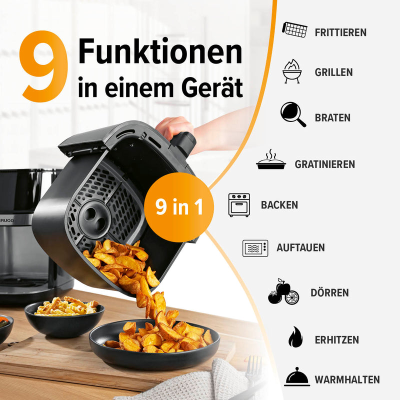 GOURMETmaxx Digitale Heißluftfritteuse mit Touchdisplay & Timerfunktion - 7,5 l