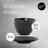 LUMALAND Tee Tassen Set 4-teilig - Schwarz