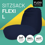 LUMALAND Flexi Comfort Sitzsack Premium Bean Bag Sitzkissen Medium Navyblau 2in1 für Sitzen und Liegen Indoor Volumen 250L