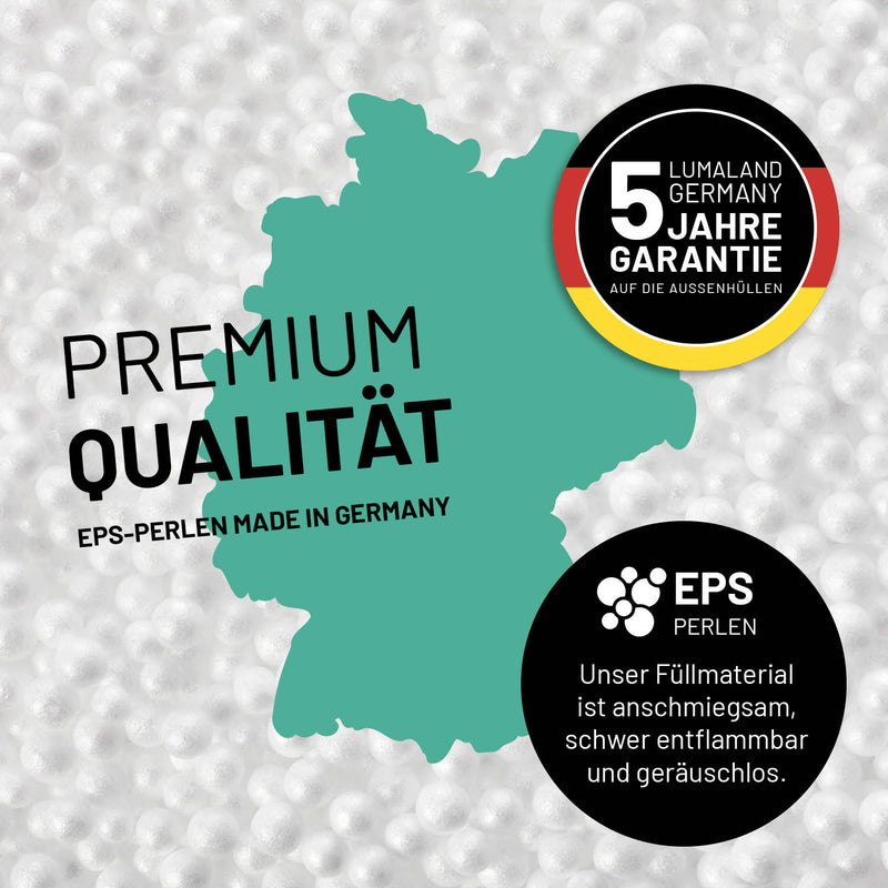 LUMALAND Flexi Comfort Sitzsack Premium Bean Bag Sitzkissen Medium Navyblau mit 5 Jahre Garantie und hochwertigen EPS-Perlen Made in Germany.