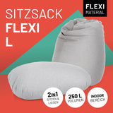 LUMALAND Flexi Comfort Sitzsack - Premium Bean Bag Sitzkissen Medium - 142 x 84 cm - Hellgrau