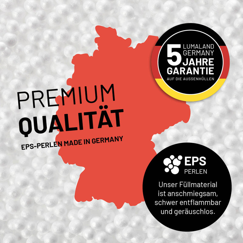LUMALAND Flexi Comfort Sitzsack - Premium Bean Bag Sitzkissen Medium - 142 x 84 cm - Hellgrau