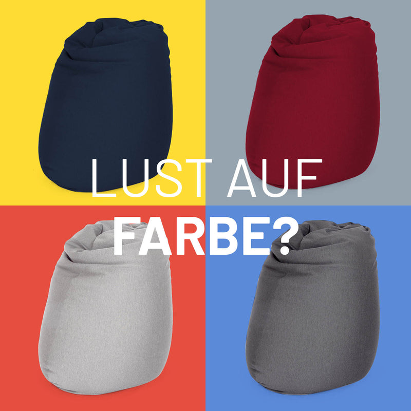 LUMALAND Flexi Comfort Sitzsack - Premium Bean Bag Sitzkissen Medium - 142 x 84 cm - Hellgrau