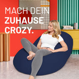 LUMALAND Flexi Comfort Sitzsack Premium Bean Bag Sitzkissen in Navyblau mit hoher Flexibilität und modernem Design, 155 x 100 cm groß.