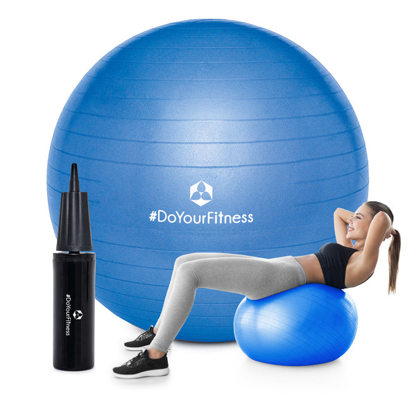 #DoYourFitness Gymnastikball inkl. Ballpumpe - Fitness Sitzball - Blau - 55 cm