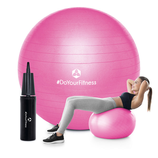 #DoYourFitness Gymnastikball inkl. Ballpumpe - Fitness Sitzball - Pink - 55cm