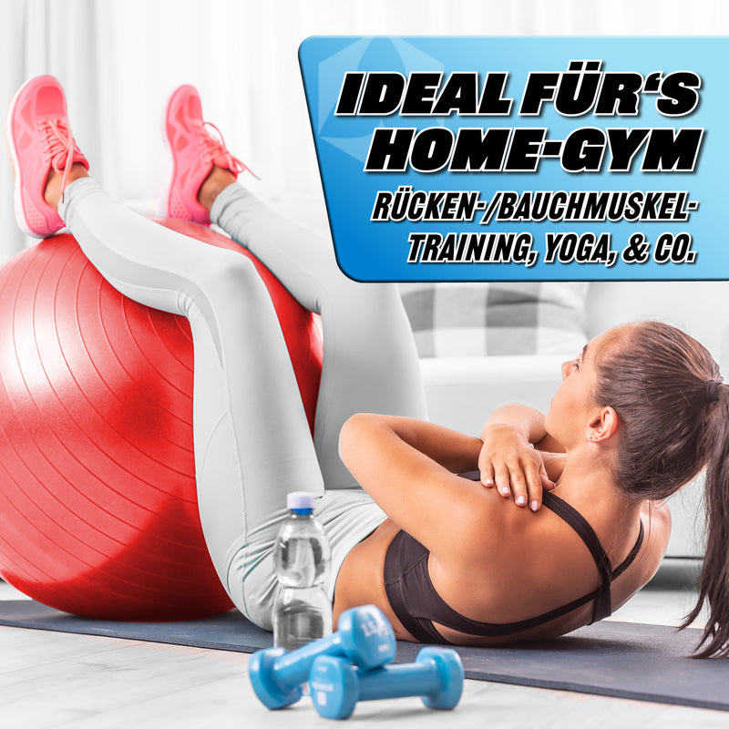 #DoYourFitness Gymnastikball inkl. Ballpumpe - Fitness Sitzball - Rot - 85 cm