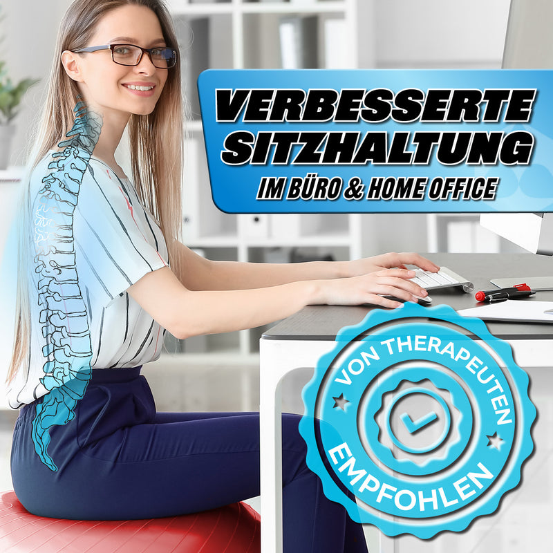 #DoYourFitness Gymnastikball inkl. Ballpumpe - Fitness Sitzball - Rot - 85 cm