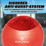 #DoYourFitness Gymnastikball inkl. Ballpumpe - Fitness Sitzball - Rot - 65 cm