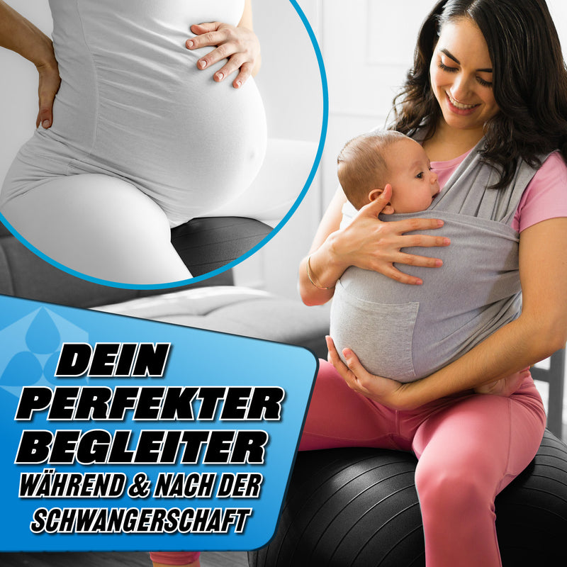 #DoYourFitness Gymnastikball inkl. Ballpumpe - Fitness Sitzball - Schwarz - 75 cm ideal für Schwangerschaft und Fitnessübungen.